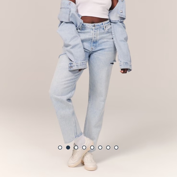 NWOT-high rise dad jeans side distressing-25 curve love - Picture 4 of 12